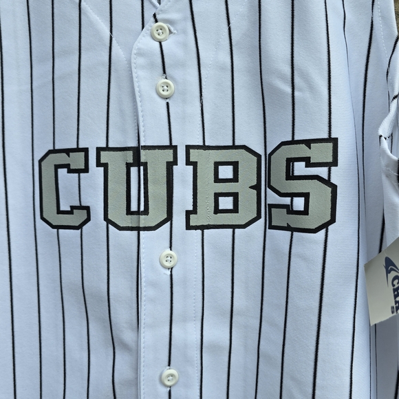 Vintage CHAMPRO SPORTS CUBS Button Up Sleeveless Jersey White Stripes #16 RARE - Picture 3 of 11